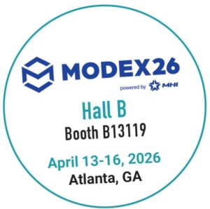 Button: MODEX26-Logo, Halle B, Stand B13119, 13. bis 16. April 2026, Atlanta, GA