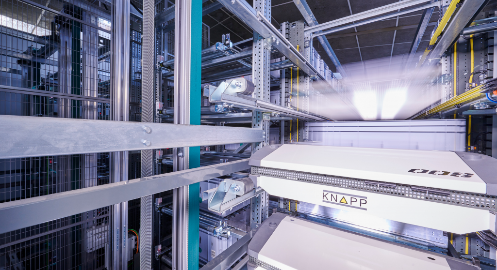 OSR Shuttle™ Evo at Intermarché The automated OSR Shuttle™ Evo takes care of storage, consolidation, sequencing, dispatch buffering and picking. A shuttle drives into the rack line system and retrieves a container from the storage location.