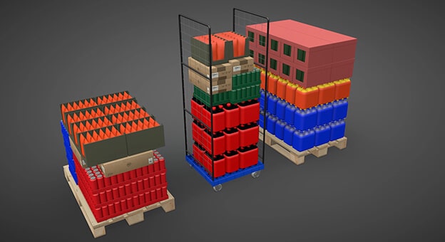 La composición de los pedidos con ayuda del software de cálculo de embalaje óptimo KiSoft Pack Master es comparable con el juego Tetris. 