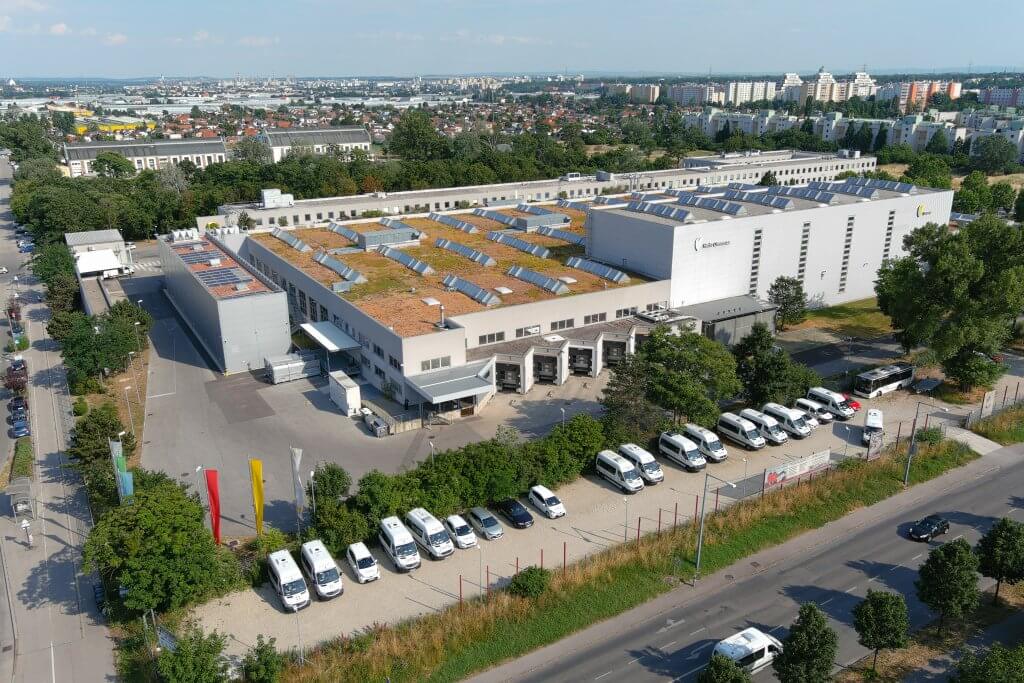 Vista aérea de las instalaciones del cliente Herba Chemosan Apotheker AG, Viena.