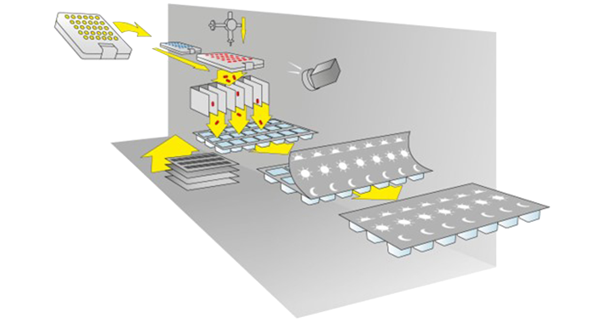 Blister packing process Deblistering, picking and sealing medicine