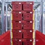 REWE_Markt_Dollyloader Para la expedición tiene lugar una secuenciación y un apilado óptimos adaptados perfectamente a las horas de salida.