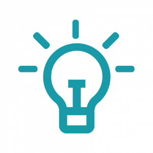 Kreativität Icône Créativité (une ampoule en couleur turquoise)