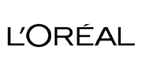Logo de L'Oréal en lettres majuscules noires avec un accent sur le "E", sur fond blanc.