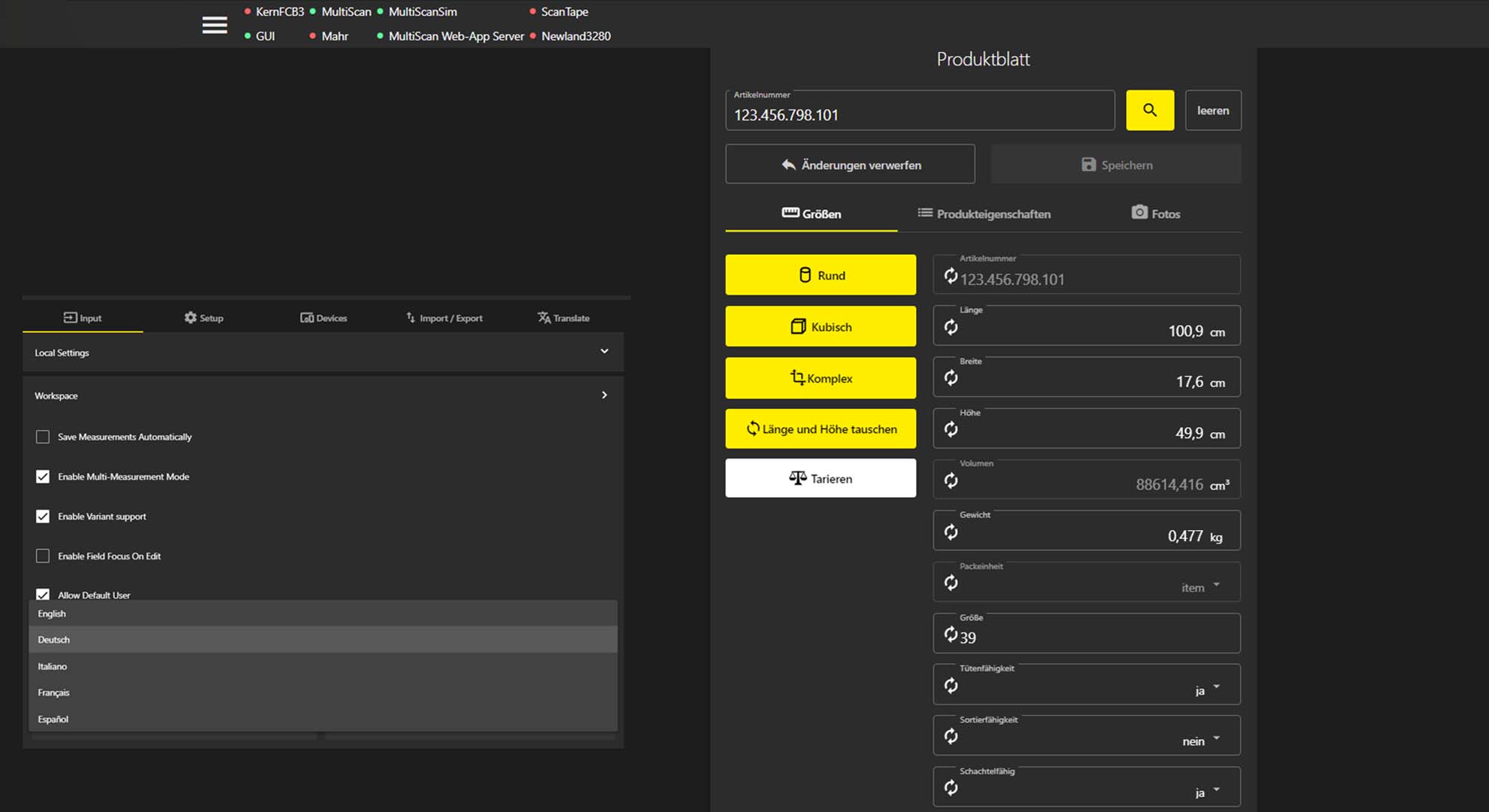 MultiScan WebApp ist eine intuitiv zu bedienende Webserverapplikation für Stammdatenerfassung