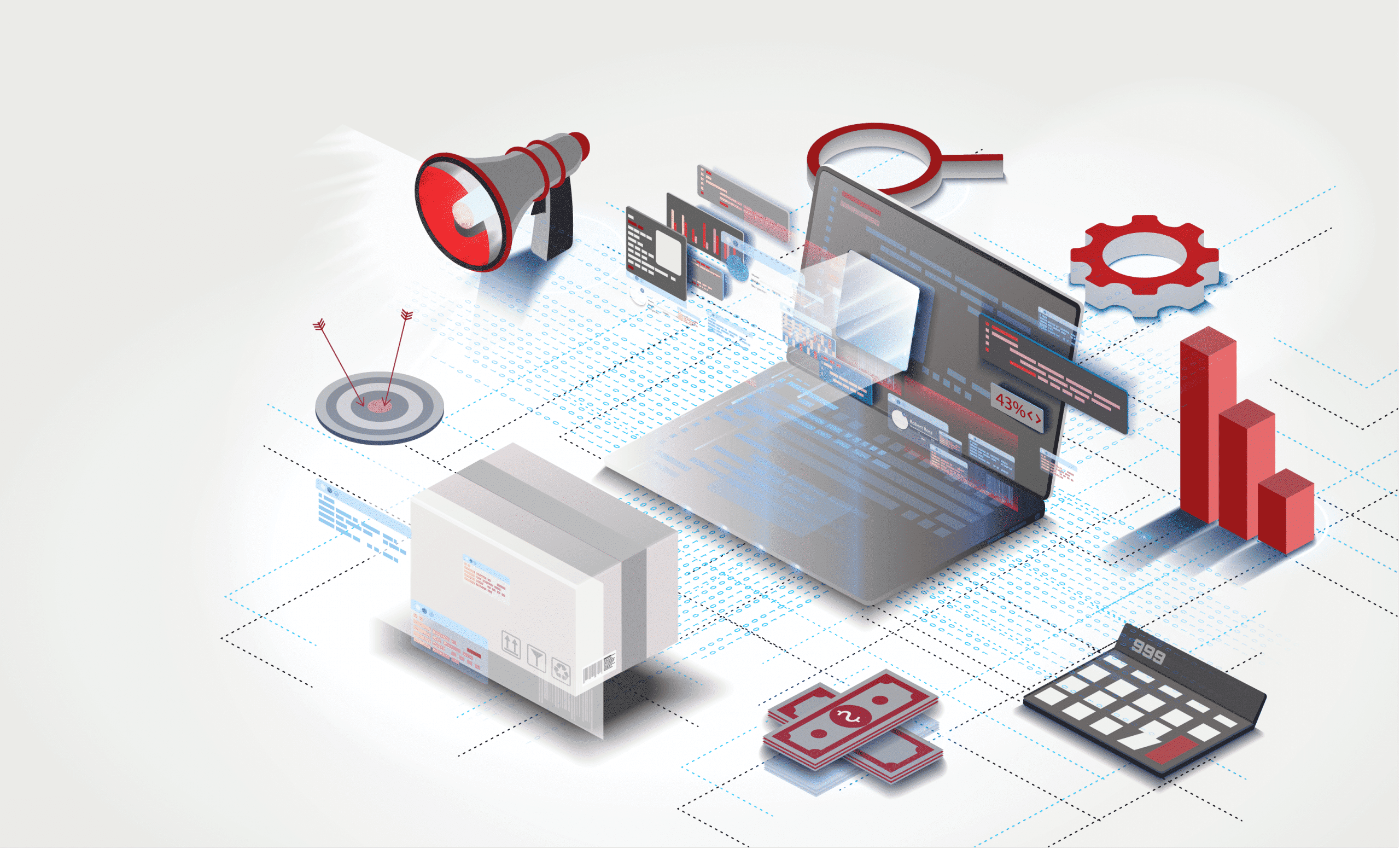 operational excellence_laptop surrounded by tools Avec le logiciel intelligent de redPILOT, les ressources existantes peuvent être gérées de manière optimale et l’efficacité augmentée.