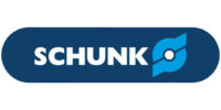 Logo von Schunk in dunkelblau und weiß und einem Symbol