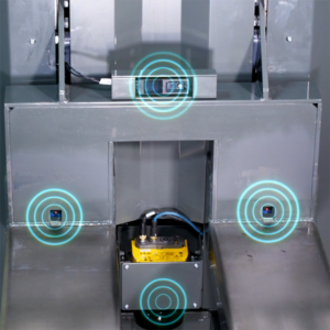Nahaufnahme von der Sicherheitsausstattung des Open Shuttle, Kamera und Sensor.
