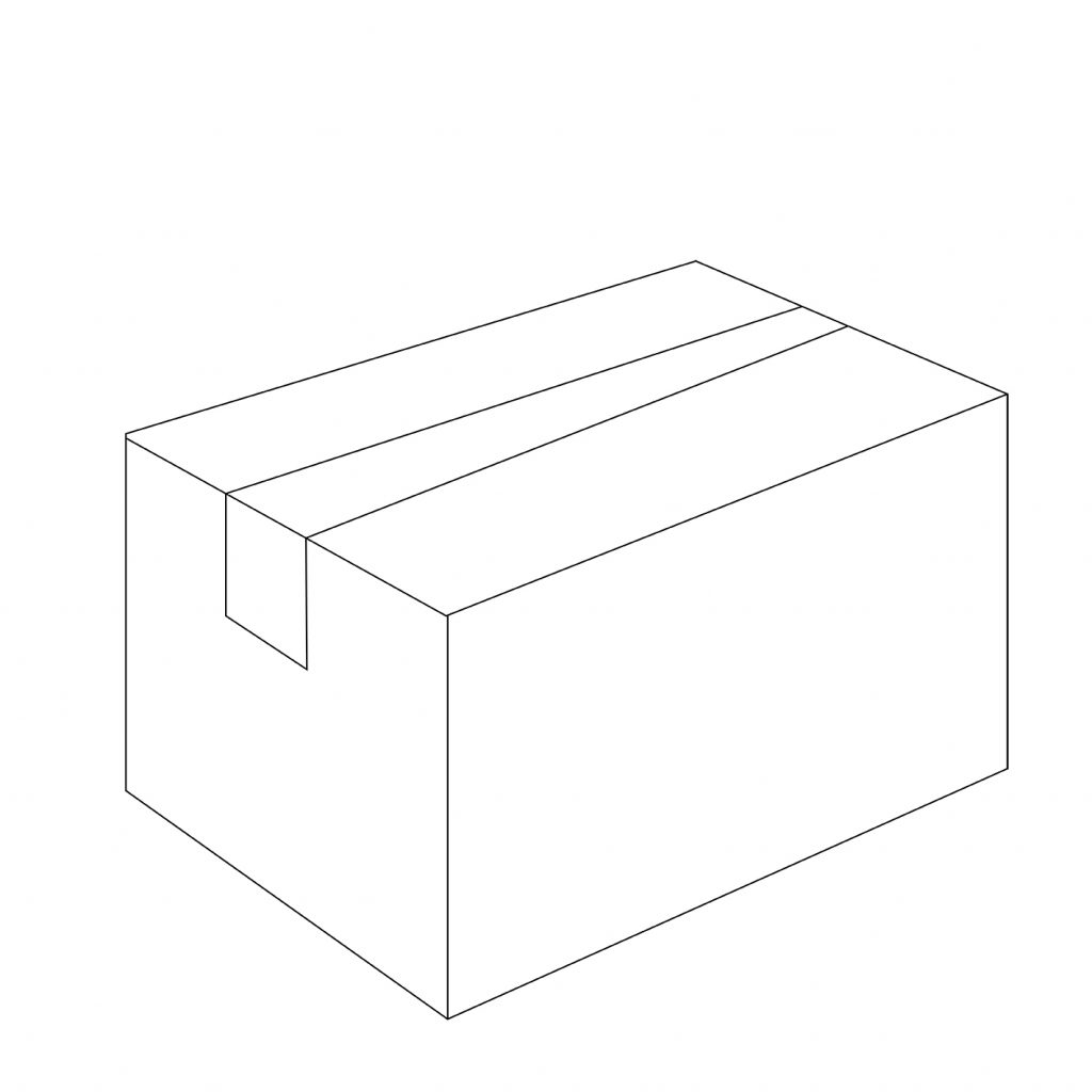 Dibujo de una caja de cartón de embalaje