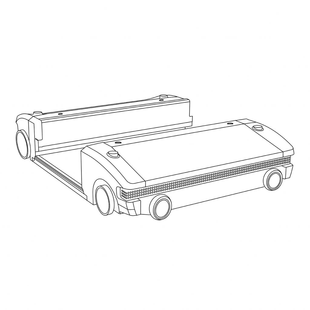 Les systèmes de stockage à navettes permettent une performance maximale du traitement des commandes dans la logistique du futur Dessin d’une navette