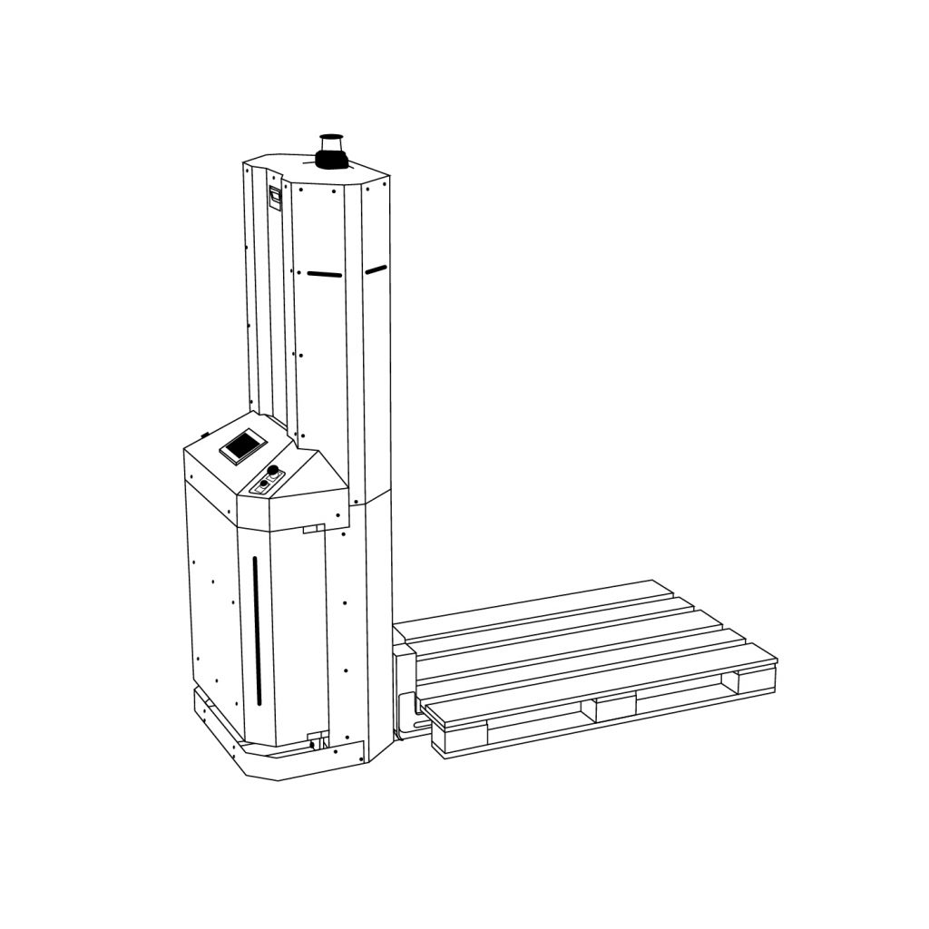 Drawing of an autonomous mobile palletizing robot